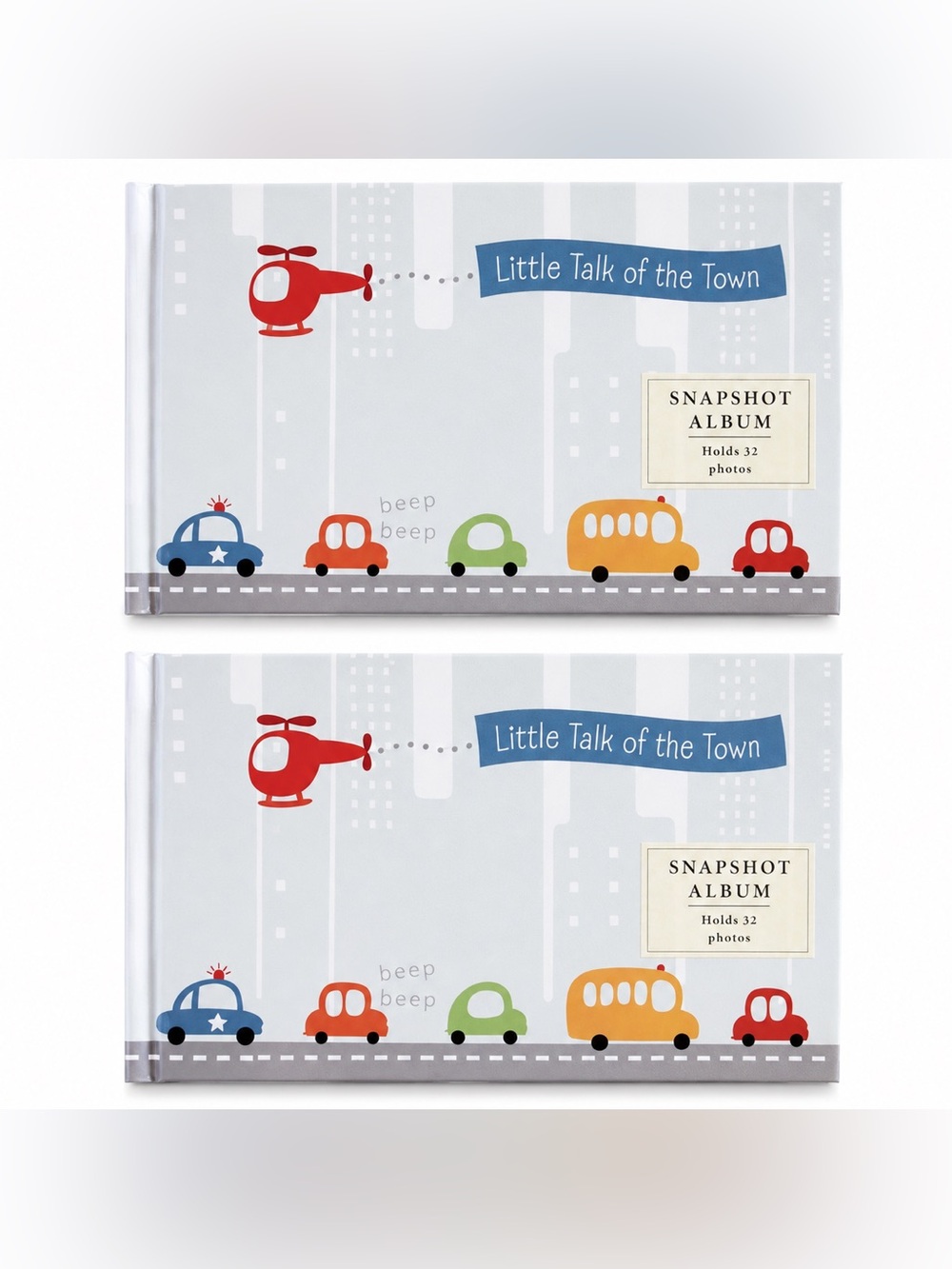 Hallmark Baby Photo Albums Set of 2 4x6 Little Talk of the Town Cars
